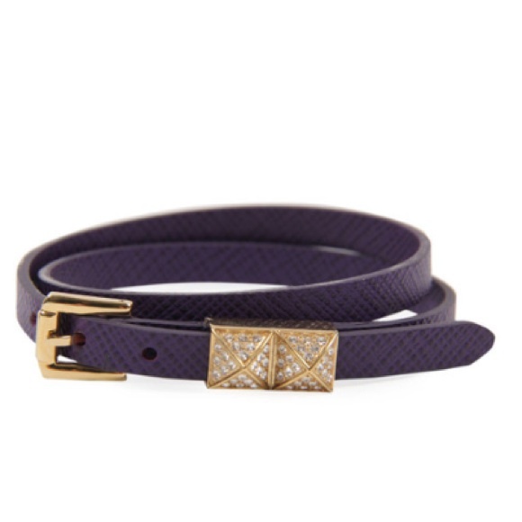 NEW Michael Kors purple‎ gold double wrap bracelet - Picture 1 of 4
